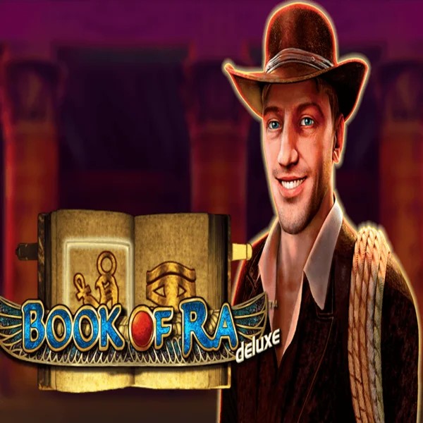 Book of Ra Deluxe logo – Slots by Novomatic at Stake Casino