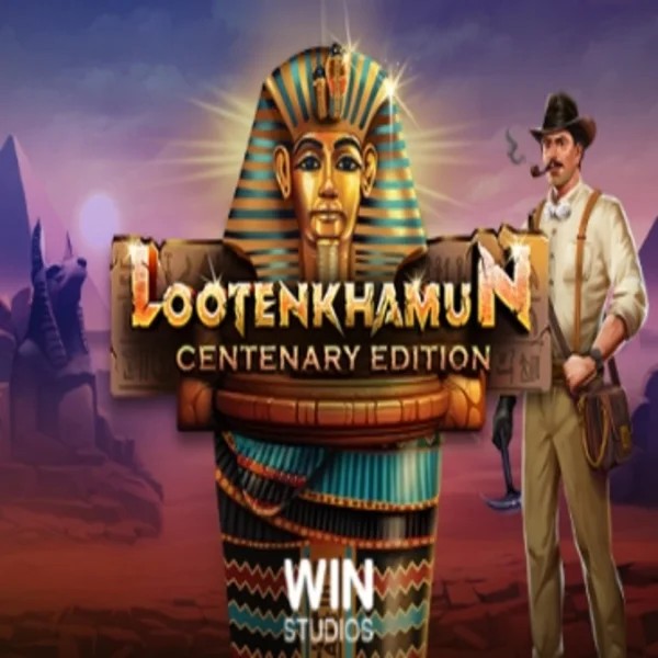 Official Slots logo: Loot'en Khamun the Dead Sea Scrolls by Win Studios at Stake Casino